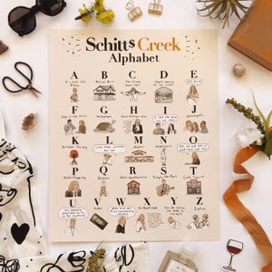 Schitt's Creek Alphabet Poster 16x20 art wall hanging home decor decoration print design moira david rose apothecary alexis image 2