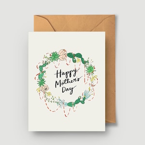 Tarjeta del Día de la Madre con diseño de cactus - A2 4,25" x 5,5" - Tarjeta de felicitación del Día de la Madre con diseño de cactus
