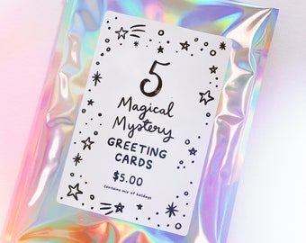 5 Magical Mystery Greeting Cards By Abbie Ren - A2 4.25"x5.5"