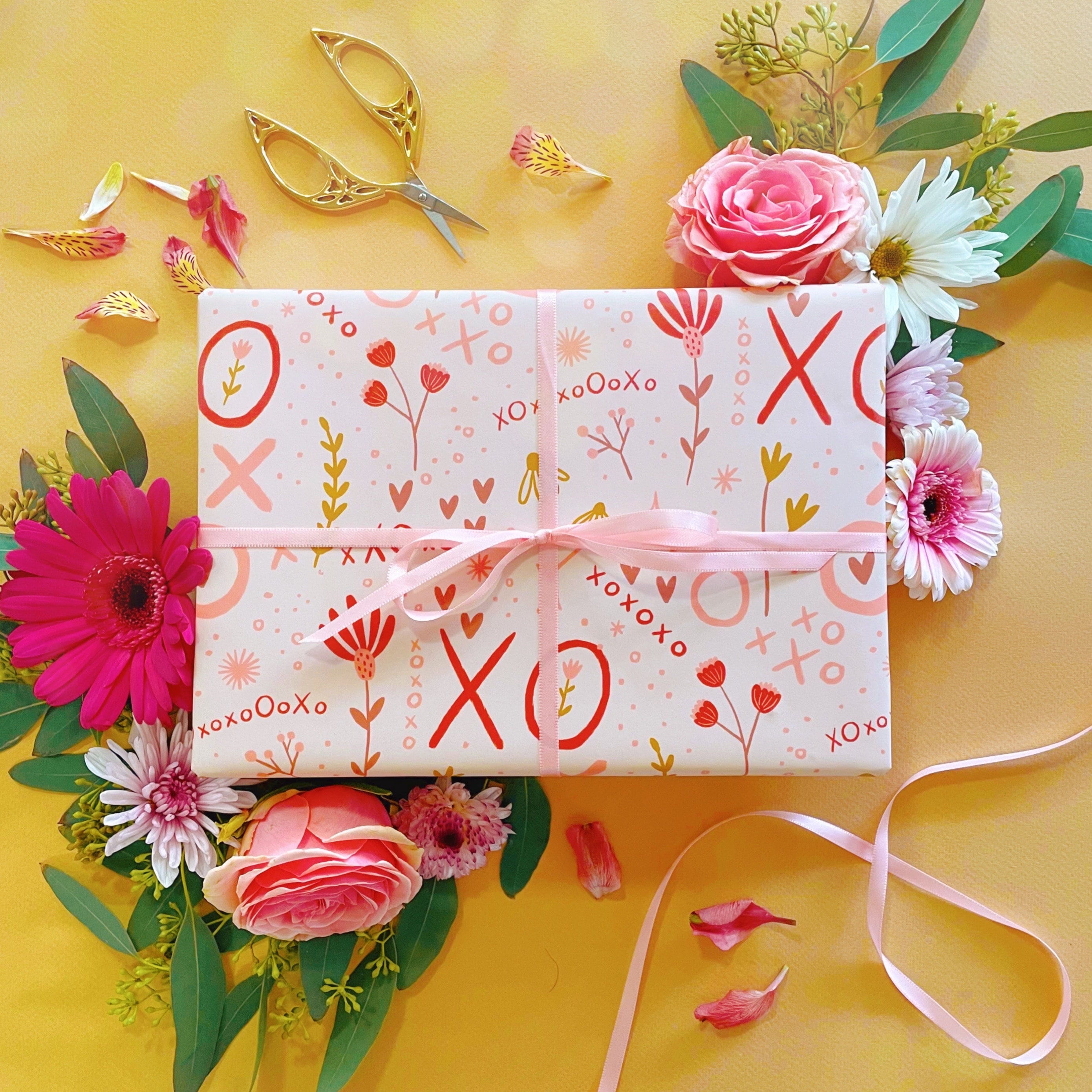 Valentine's Day Pattern Wrapping Paper Sheets Each Sheet - Etsy