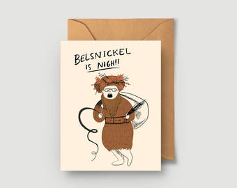 Belsnickel Is Nigh! Christmas Greeting Card - A2 4.25"x5.5" - dwight schrute the office tv show christmas card box set boxed set funny