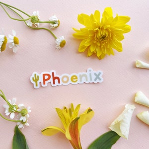 Sticker vinyle Phoenix - 3" - sticker voyage, désert, sud-ouest, autocollant Arizona, cactus az