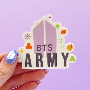 BTS ARMY Vinyl Sticker - 3&quot;x2.6&quot; - bts sticker bts army merch bts sticker bts laptop sticker j hope sticker RM sticker bts logo sticker