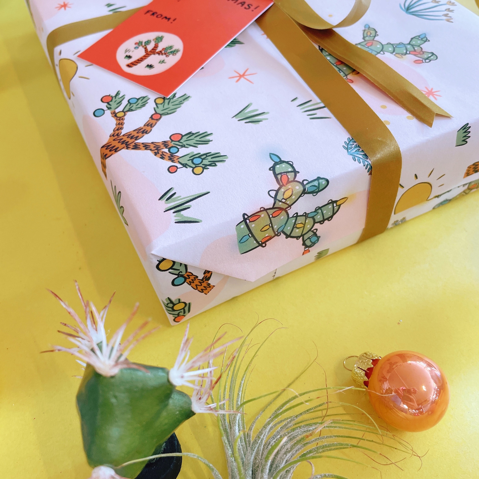 Christmas Cactus Wrapping Paper Sheets Each Sheet - Etsy