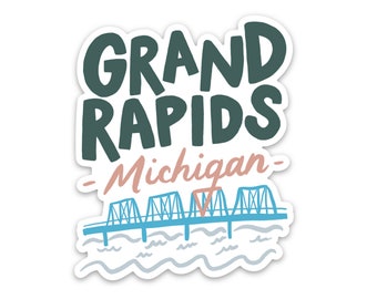 Grand Rapids Michigan Vinyl Sticker - 2.48"x3" - michigander gr