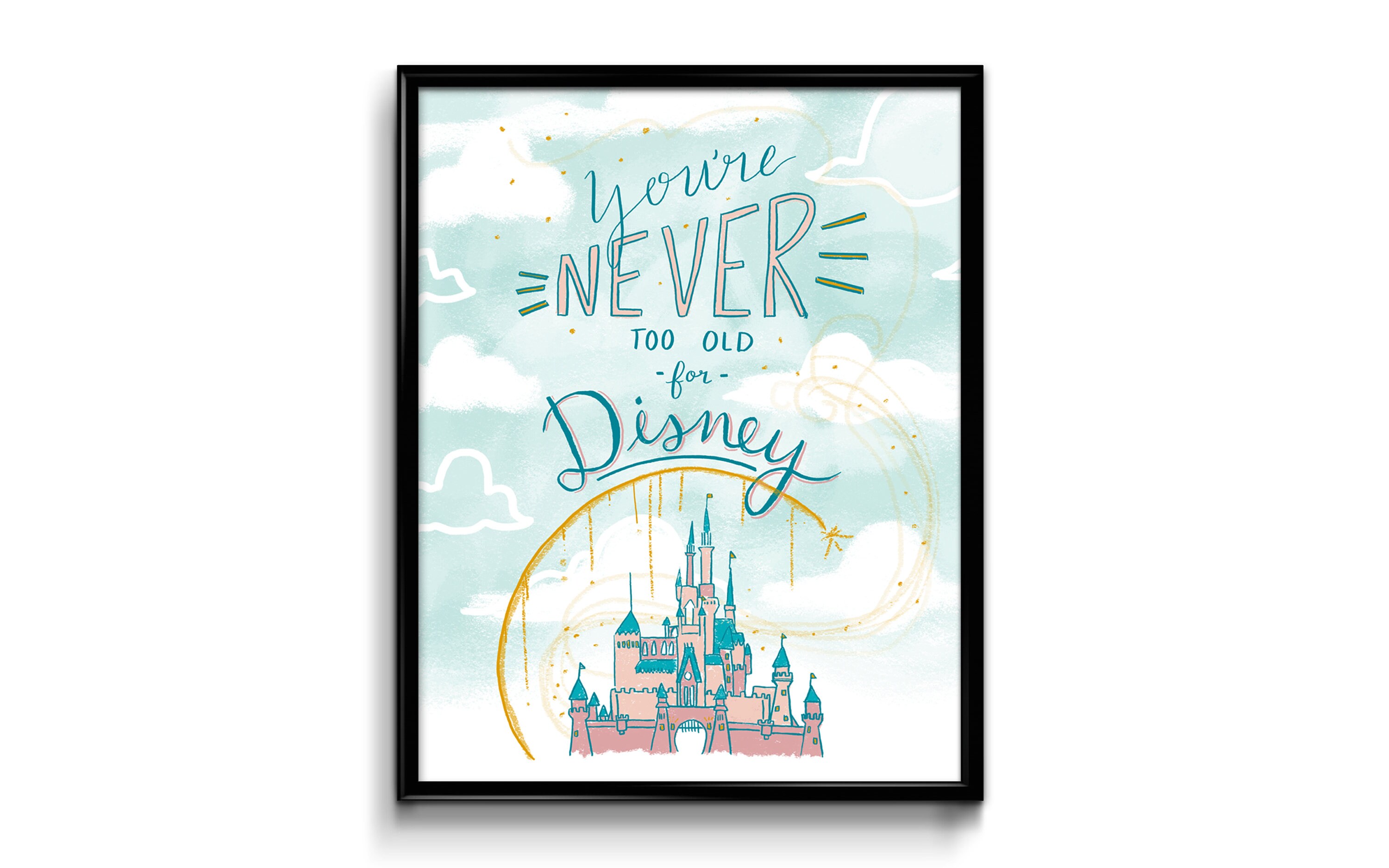 Disney Art Print 8x10- Disneyland -Disney world - Illustration Wall A…