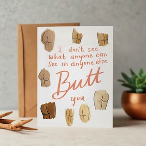 Carte Je ne vois pas ce que tout le monde peut voir - A2 4,25 x 5,5 po. - carte d'amour, carte d'anniversaire, carte d'amour drôle, carte pour conjoint, carte pour mari