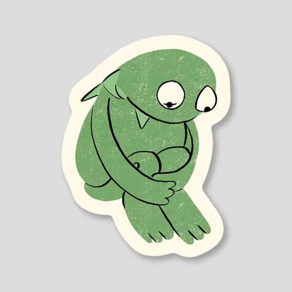 Kermit Vinyl Sticker - 3"x3" - lap top sticker water bottle sticker Kermit Meme Sticker Funny Frog Sticker Sad Kermit Car Decal Sticker