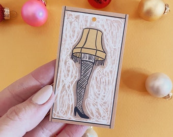 Fra-Gee-Lay Christmas Story Gift Tags - Set of 10 2.5" - funny gift tag leg lamp christmas gift tags set