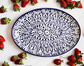 Talavera Modern Oval Platter Kitchenware Pottery by Latin Nomad.