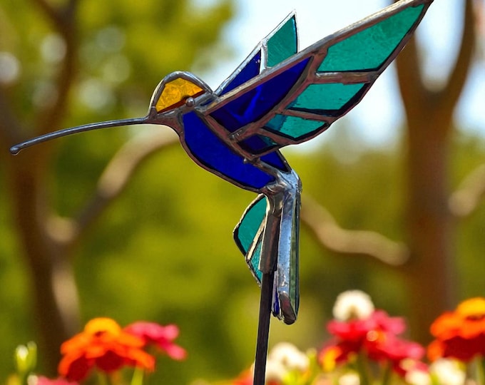 3D Stained Glass Hummingbird