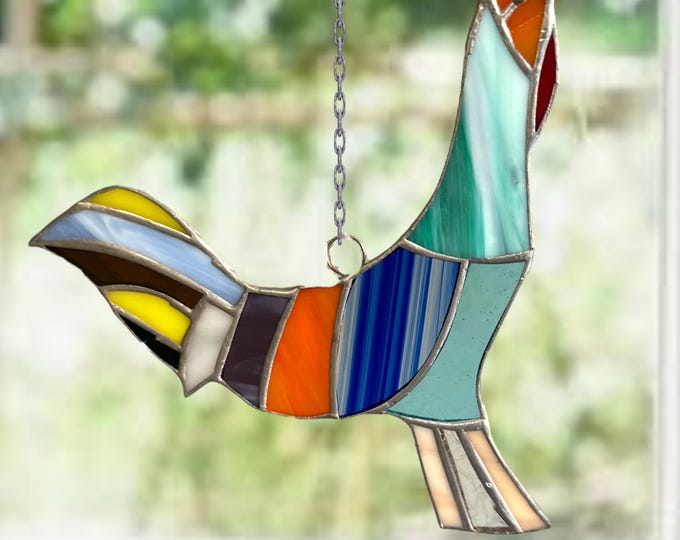 Stained Glass Rooster Window Suncatcher
