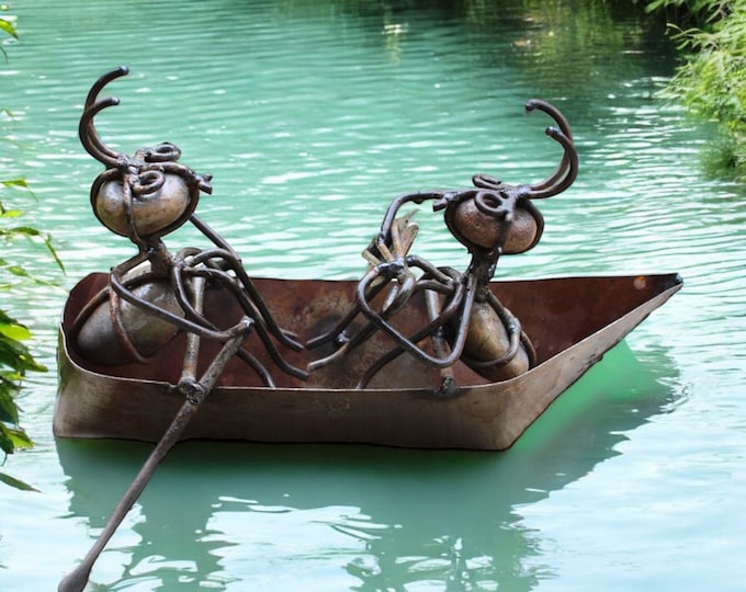 Serenade & Rowing Boat Ant Figurine/ Patio and Garden Decor by Latin Nomad.
