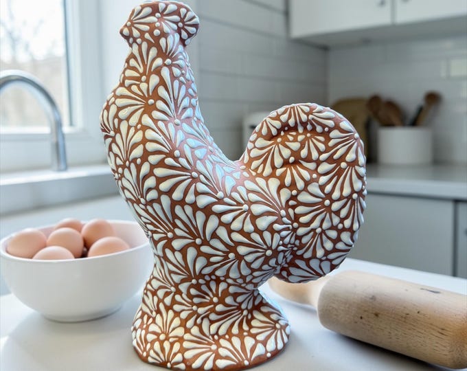 Terracotta Rooster / Traditional Mexican Kitchenware and Kitchen-Garden Decor by Latin Nomad.