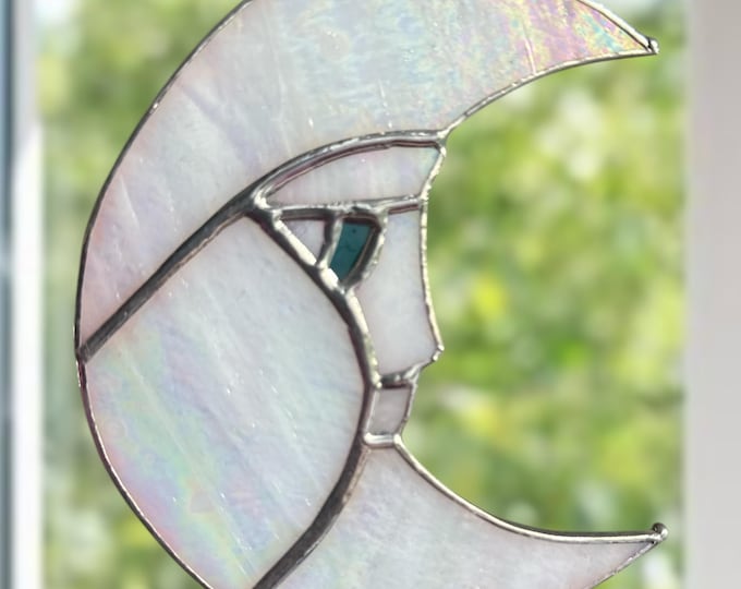 Moon Stained Glass Window Suncatcher