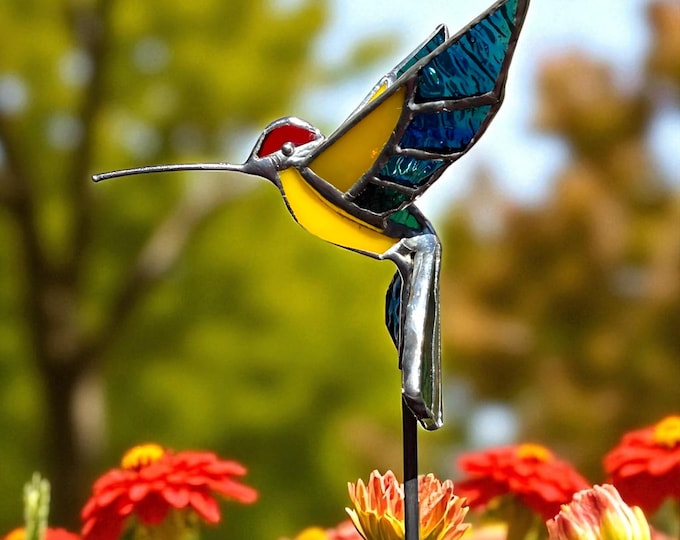 3D Stained Glass Hummingbird