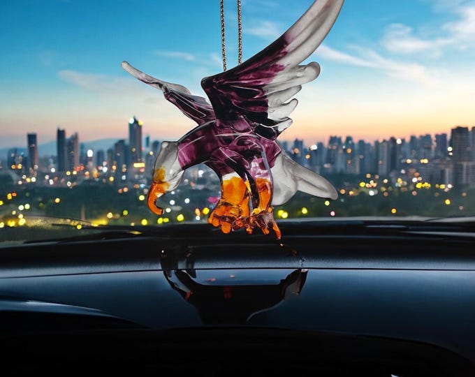 NEW American Eagle Americana handblown glass art, rear-view mirror car accessories