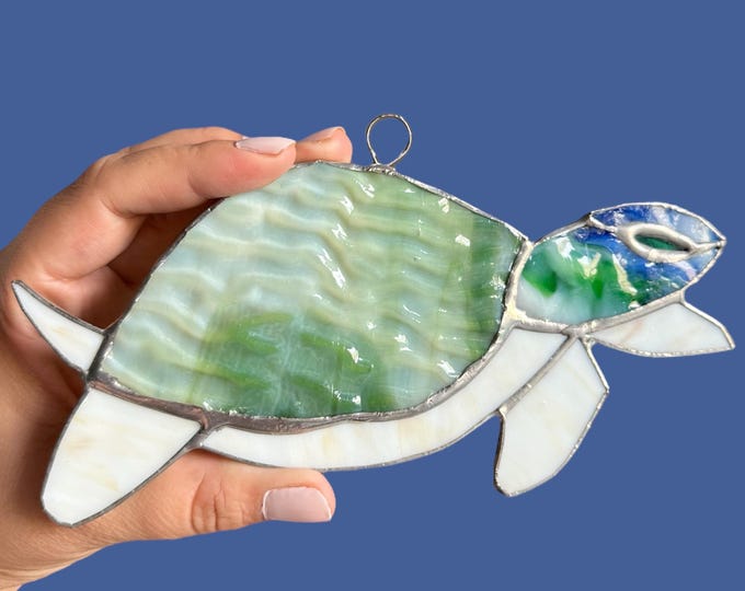 Sea Turtle Stained Glass Window Suncatcher Garden and Patio Decor