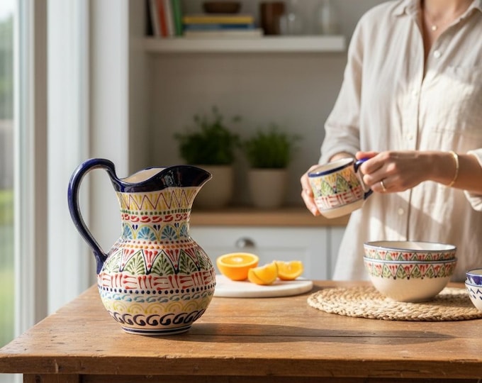 Ceramic Talavera Water Pitcher / Kitchenware and Utensils by Latin Nomad.