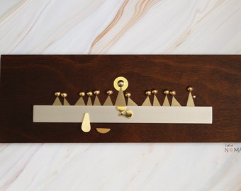 Modern Mid-Century Last Supper Mahogany Wood and Brass Wall Art - Fine Art.