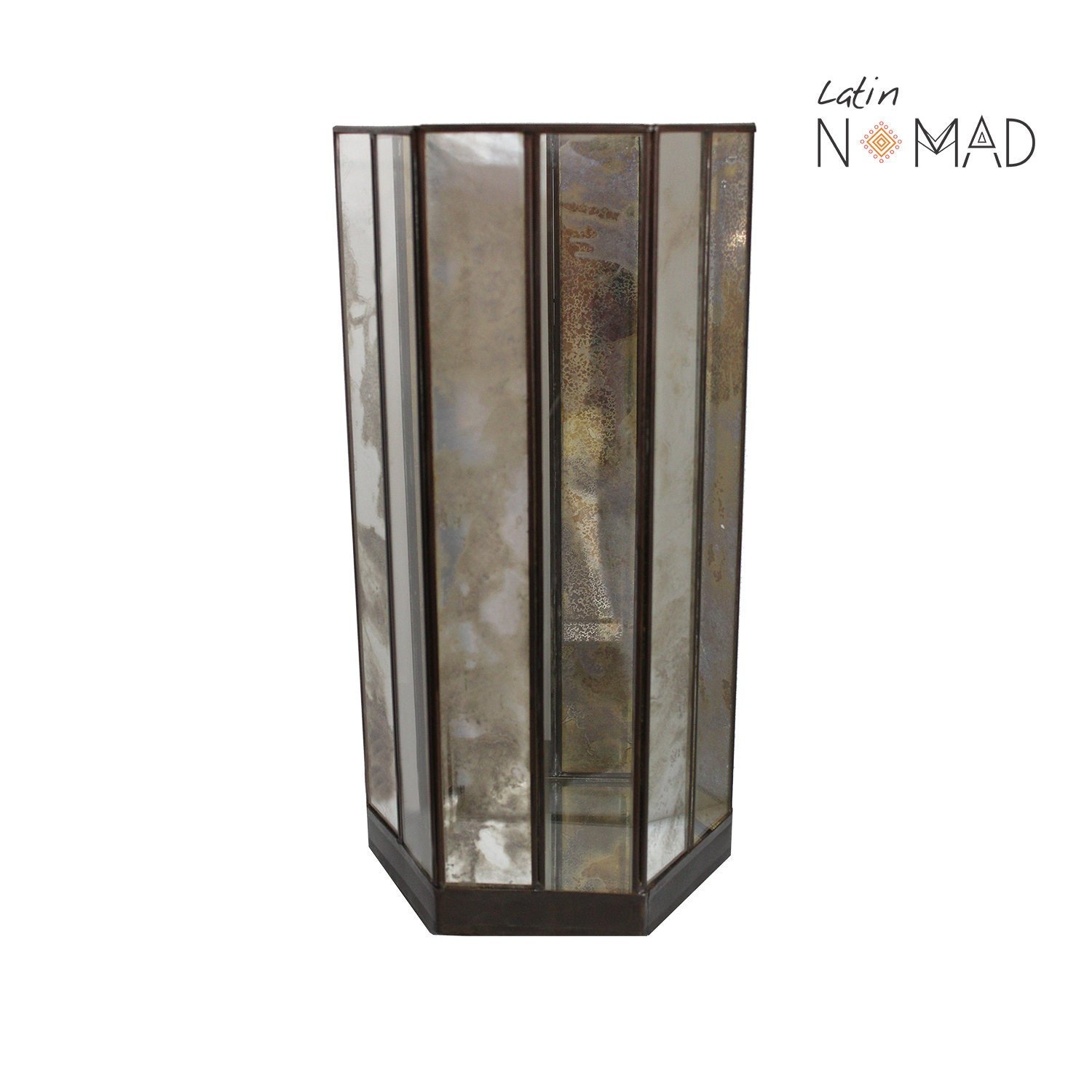 Mercury Glass Candle Holder Large