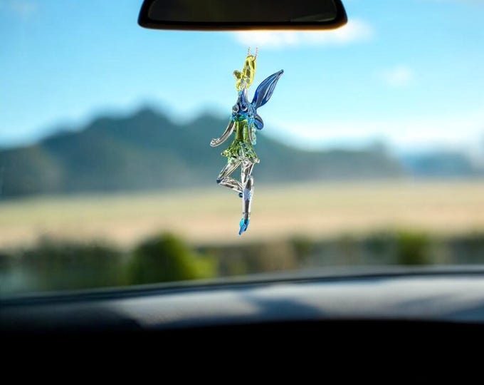Pixie handblown glass art, rear-view mirror car accesories