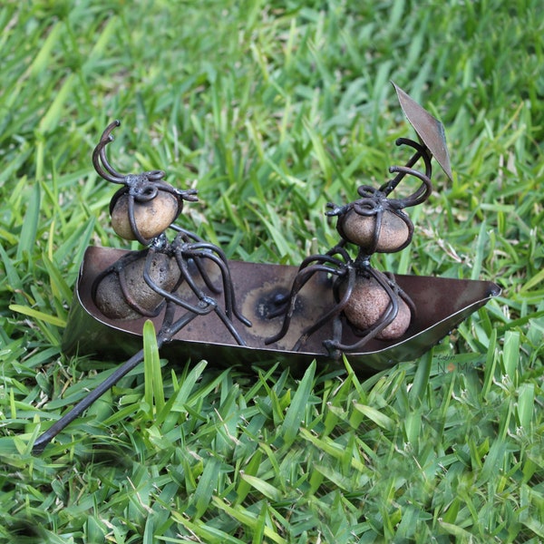 Romantic Rowing Boat Ant Figurine/ Patio and Garden Decor by Latin Nomad.