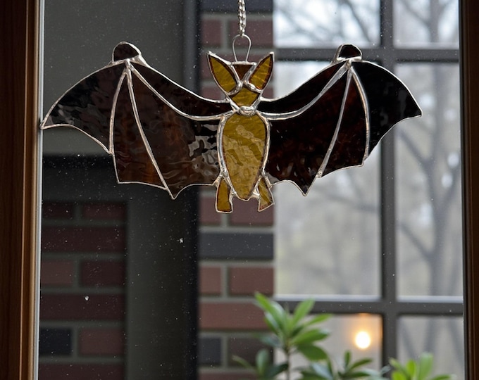Bat Stained Glass Window Suncatcher