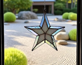 Double Star Stained Glass Window Suncatcher