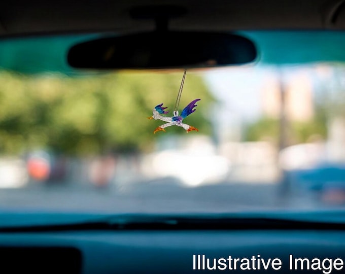 Roadrunner Bird handblown glass art, rear-view mirror car accessories