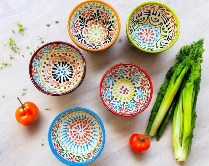 Multicolored Mini Bowls Set of 5 pieces -Kitchenware Collection by Latin Nomad.