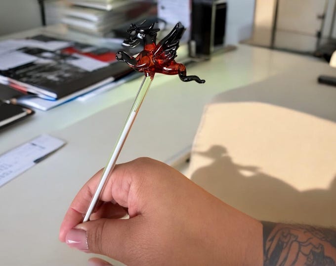 Red and Black Dragon Glass Pen