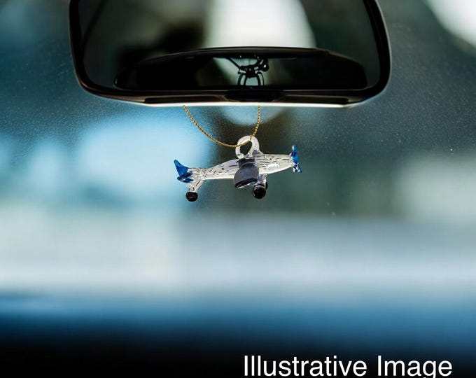 Vintage Airplane handblown glass art, rear-view mirror car accessories