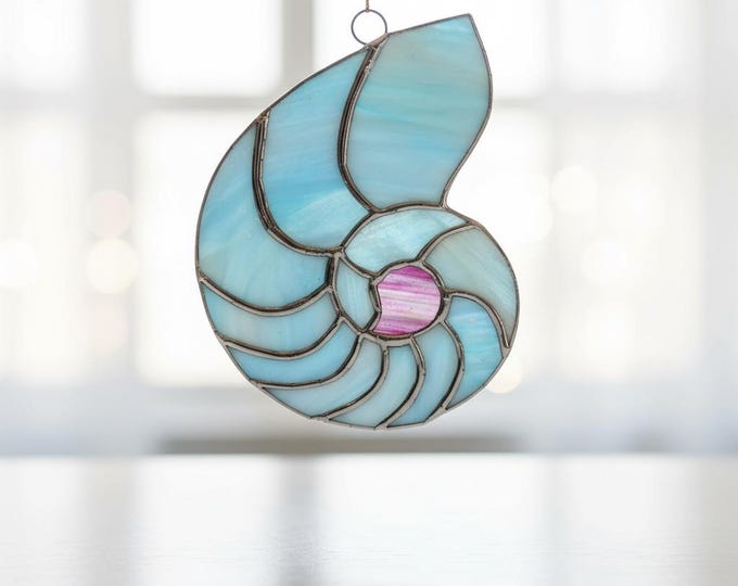 NEW Sea Shell Stained Glass Window Sun catcher Garden and Patio Decor