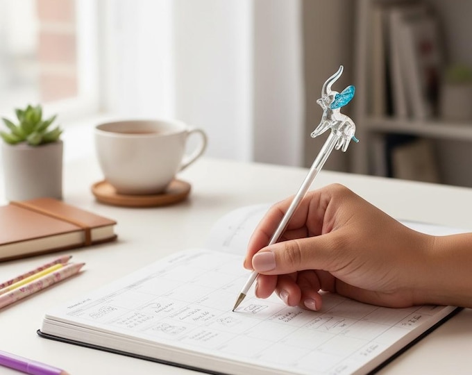 Blue Elephant  Glass Pen