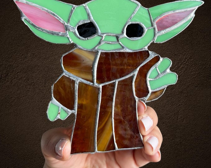 Baby Yoda Stained Glass Window Suncatcher Garden and Patio Decor