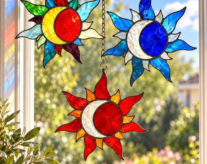 Stained Glass Eclipse Window Suncatcher