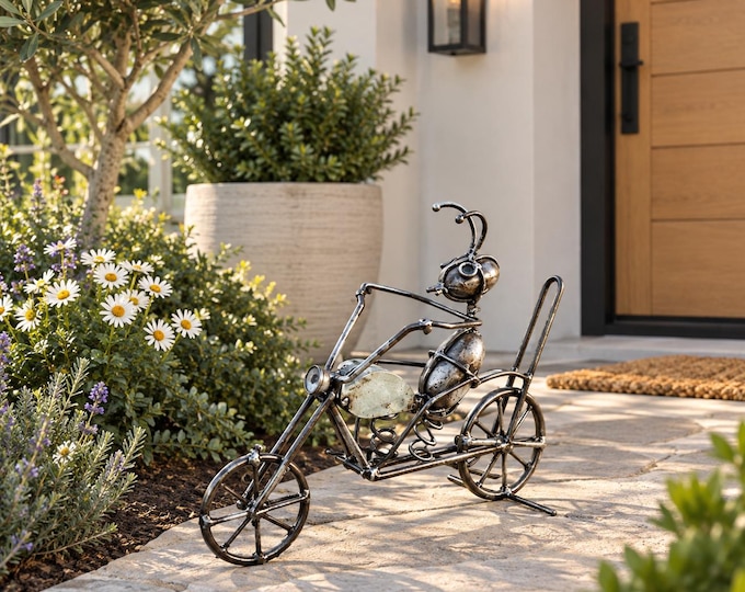 Harley Davidson Chopper Motorcycle Ant Rider Patio and Garden Decor