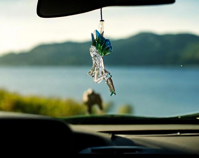 Fairy handblown glass art, rear-view mirror car accessories