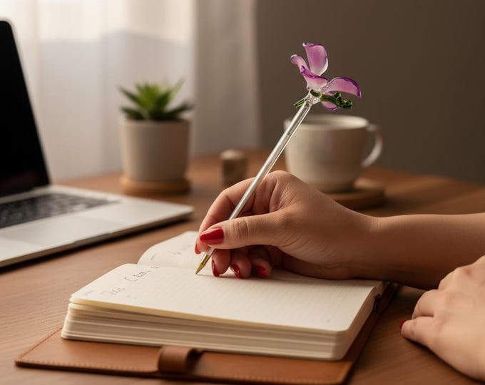 Purple Orchid Glass Pen