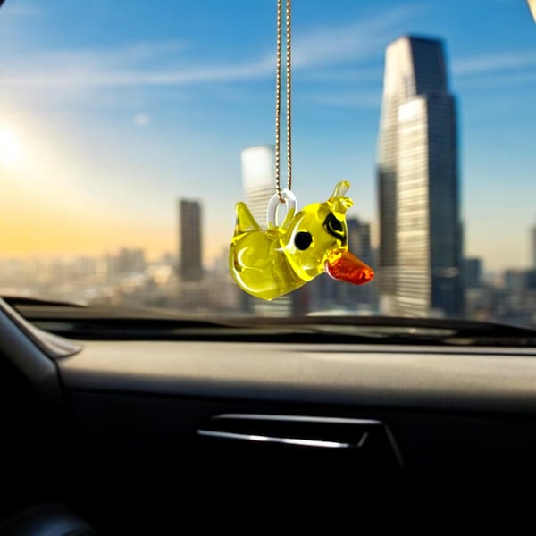 NEW STYLE Rubber Duck handblown glass art, rear-view mirror car accessories