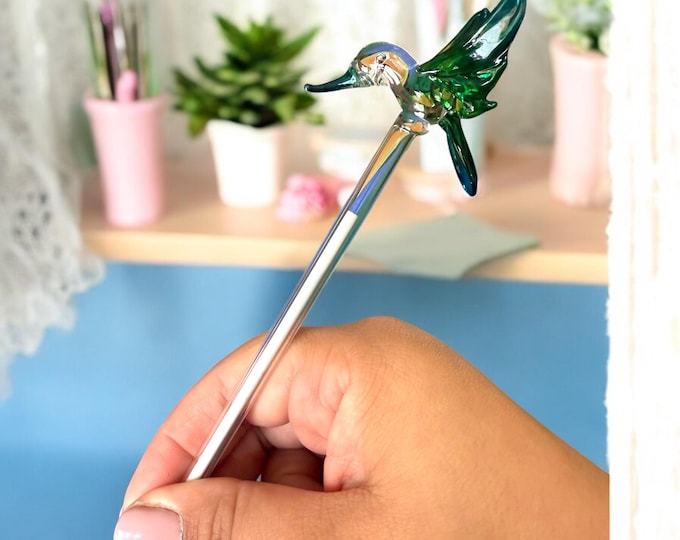 Pink and Purple Butterfly Glass Pen