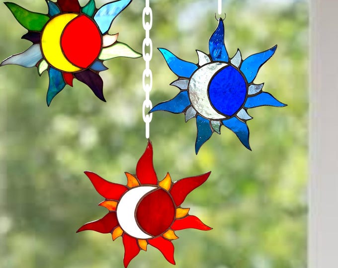 Stained Glass Eclipse Window Suncatcher