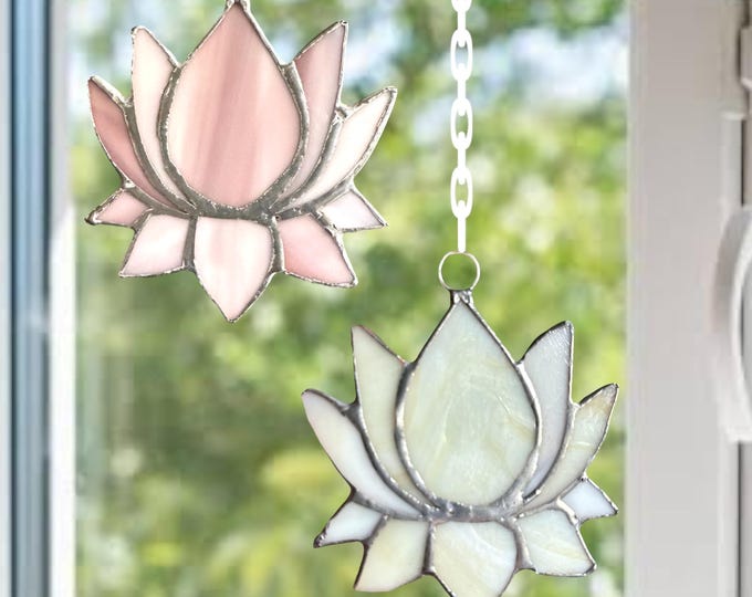 Stained Glass Lotus Flower Window Suncatcher