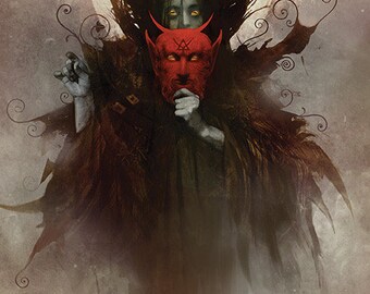 Satan behind the mask of Aquinas giclee print