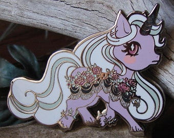 Medieval Pony Pin enamel unicorn pin SECONDS horseman apocalypse mythical creature fantasy witch goth pin dark fantasy horse little pony