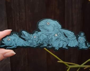 Lovecraft Innsmouth Sticker vinyl Shadow Over Innsmouth Cthulu sticker monster horror cosmic eldritch sci fi goth gothic sticker fish ocean