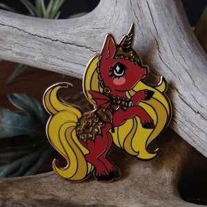 Medieval Pony Pin enamel unicorn pin horseman apocalypse mythical creature fantasy witch goth pin dark fantasy horse little pony