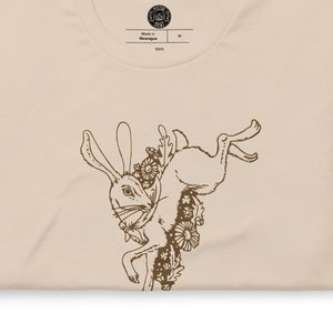 Wild Rabbit Tee +more colors Short-Sleeve Unisex T-Shirt cottagecore t shirt woodland rabbit bunny hare witch tee nature forest shirt