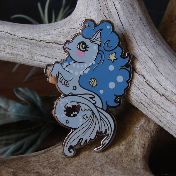 Sea Pony Pin SECONDS mermaid enamel pin hippocampus pastel kawaii horse mythical creature fantasy little pony